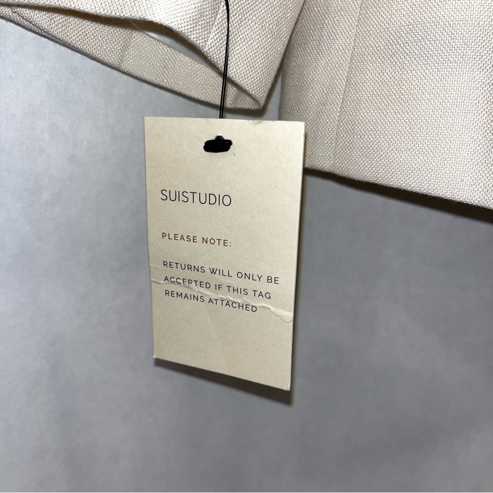 Suistudio White Tuxedo Blazer Silk Linen 4 Bridal Wedding Formal NWT 🟡 - Picture 14 of 14
